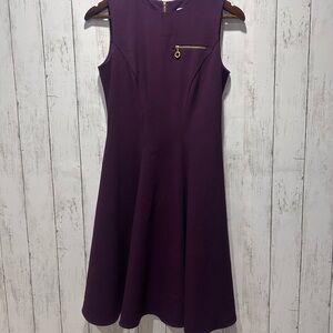 Calvin Klein Purple Sleeveless Knee Length Lined A-Line Dress. Size 2